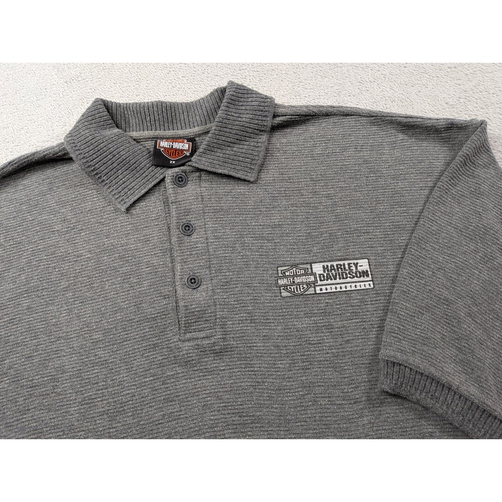 Harley Davidson Orlando Florida Polo Shirt Mens XL Grey Cotton Holoubek 2X Tag